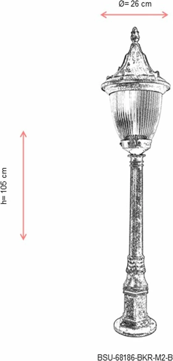 Llambë dyshemeje për jashtë Opviq, kafe, BSU-68186-BKR-M2-B