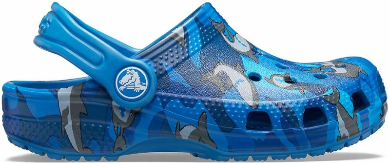 Sandale fëmijësh Crocs Classic Shark Clog Jr 206147, të kaltra