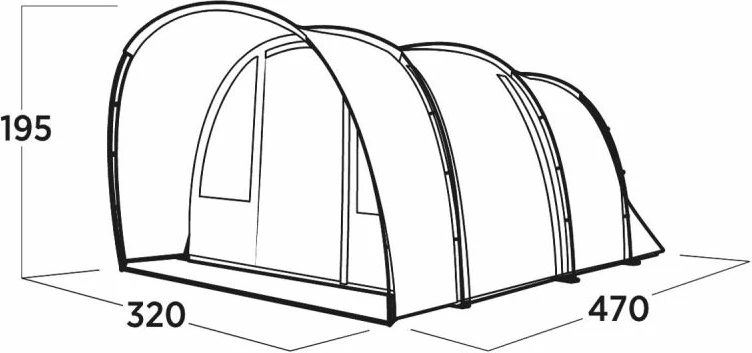 Tendë tunel Easy Camp Skarvan 5, blu