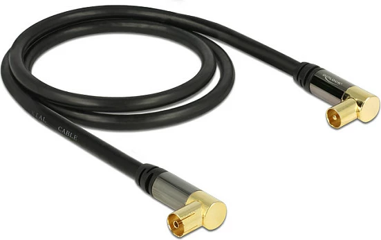 Kabllo antene DeLOCK 88781, RG-6/U, 1 m, IEC në IEC, e zezë