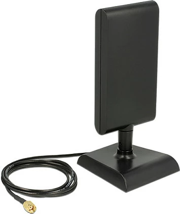 Antenë Wi‑Fi DeLOCK 89590, RP‑SMA, 6 dBi 2.4 GHz / 9 dBi 5 GHz, e zezë