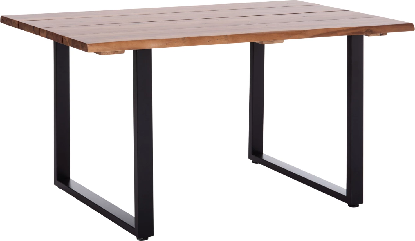 Tavolinë për jashtë FRIGGO, dru akacie, këmbë metalike, 140x80x77cm