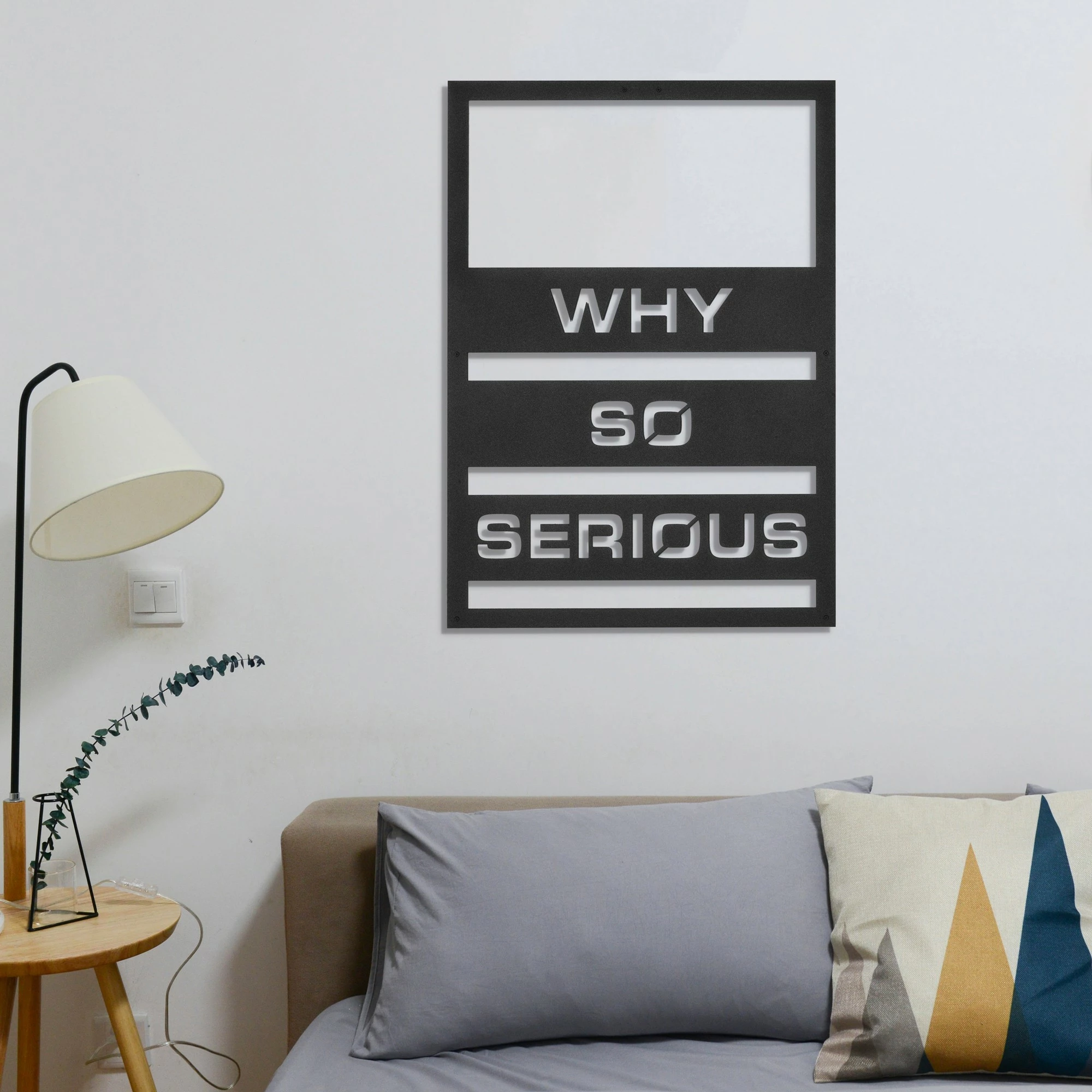 Aksesor dekorativ metalik për mur, Wallity, Why So Serious
