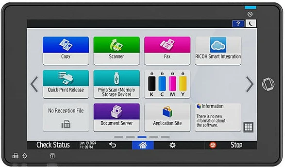 Printer multifunksional Ricoh IM C401F, laser me ngjyra, A4, 4në1, 40 faqe/min, bardhë/gri