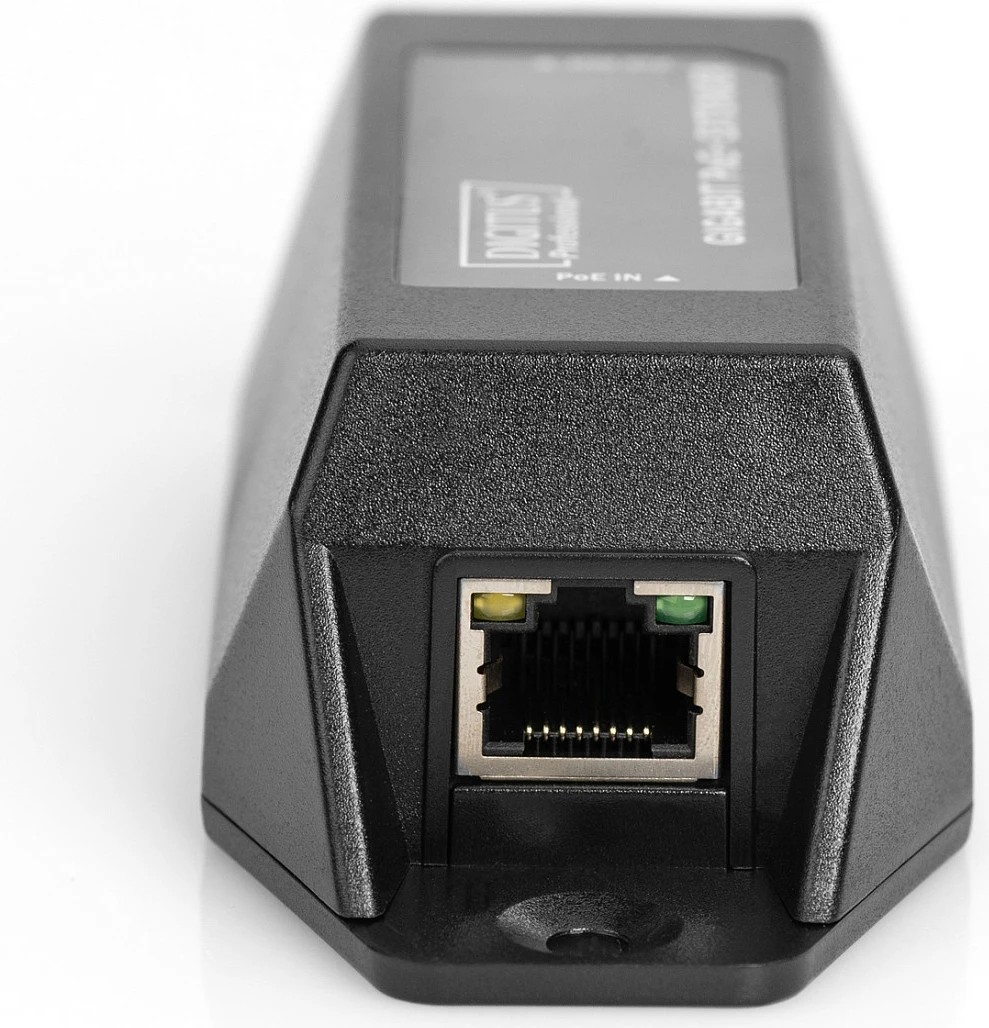 Zgjatës PoE+ Gigabit Ethernet Digitus, 802.3at, 22 W, 2x RJ45, i zi
