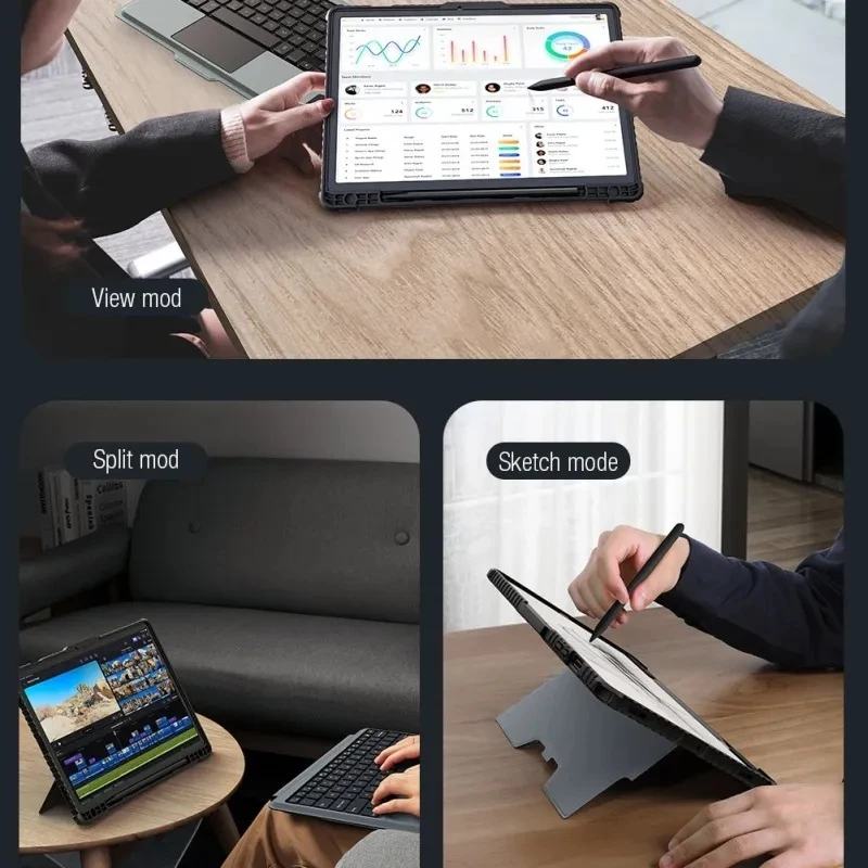 Mbështjellës bumper me tastierë NILLKIN 24010 për Samsung Galaxy Tab S9 11\", Bluetooth me touchpad, taste me ndriçim, e zezë