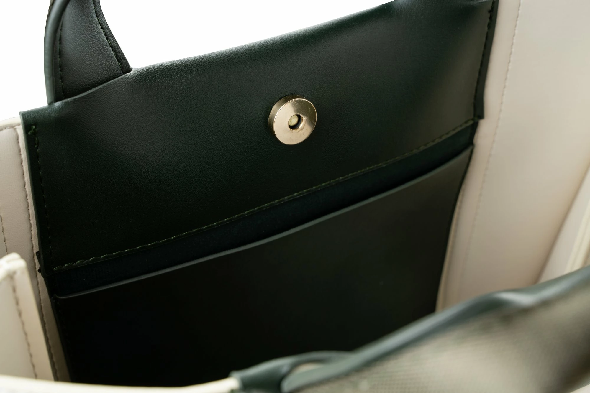 Tote bag Vince Camuto, Umbria, krem dhe e gjelbër e errët