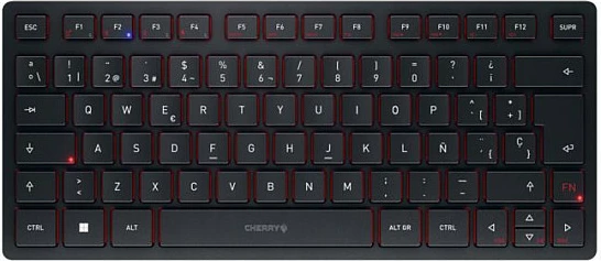 Tastierë CHERRY KW 9200 MINI Wireless, 75%, AZERTY (Belgjike), USB-C, Bluetooth/2.4GHz, e zezë