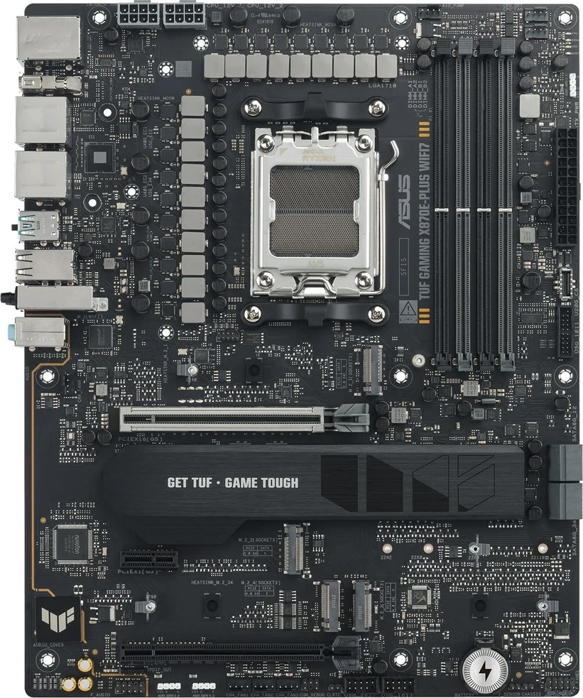 Pllakë amë ASUS TUF GAMING X870E-PLUS WIFI7, Socket AM5, ATX, Gri