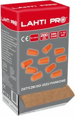Tapa veshi shkumë LAHTI PRO L171010D, SNR 34 dB, 200 palë, portokalli