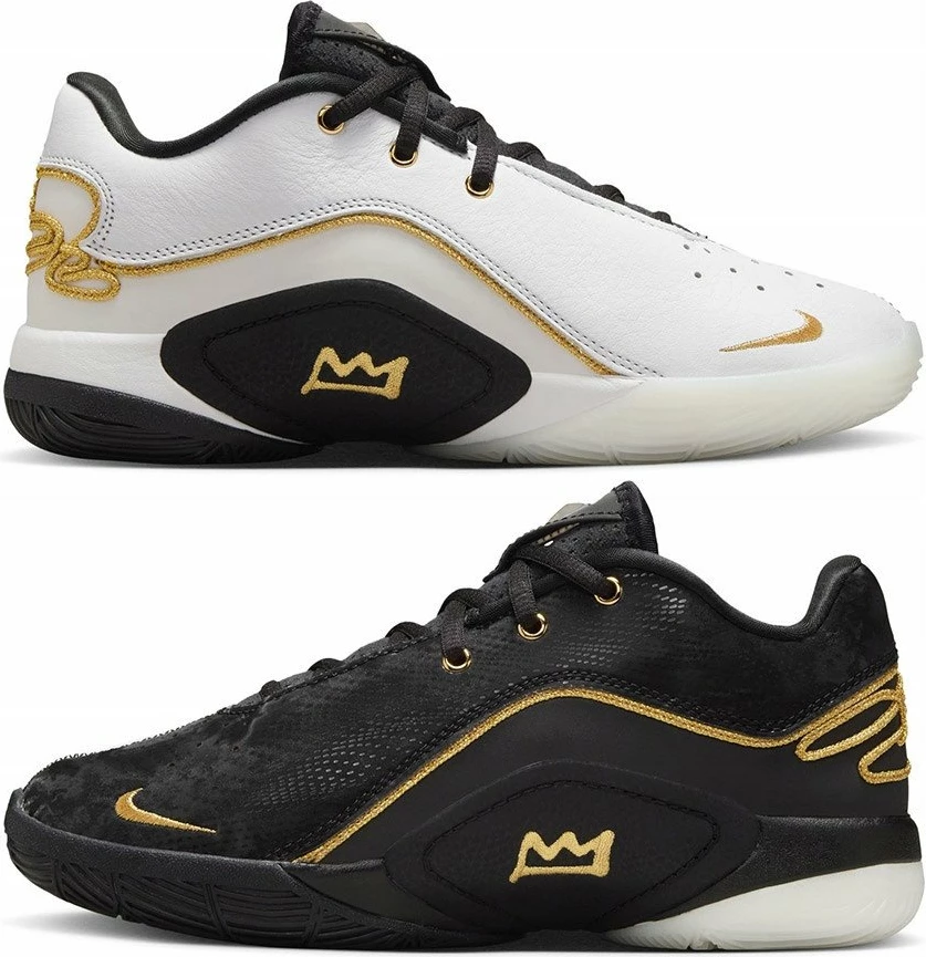 Atlete basketbolli Nike LeBron XXII BHM GS HV8616-100, nr. 40, zi/bardhë me detaje ari