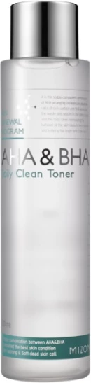 Tonik fytyre eksfoliues për femra Mizon AHA & BHA Daily Clean Toner, 150ml