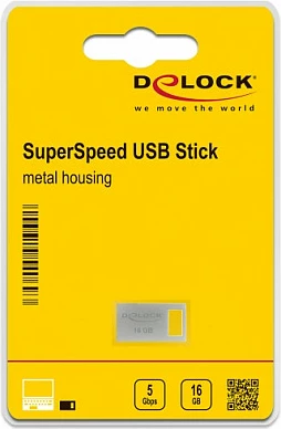 USB stik DeLOCK 16GB, USB-A 3.2 Gen 1, metal, argjendtë