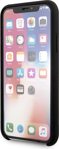 Mbështjellës Karl Lagerfeld Glossy Bauhaus Logo për iPhone X/XS, i zi