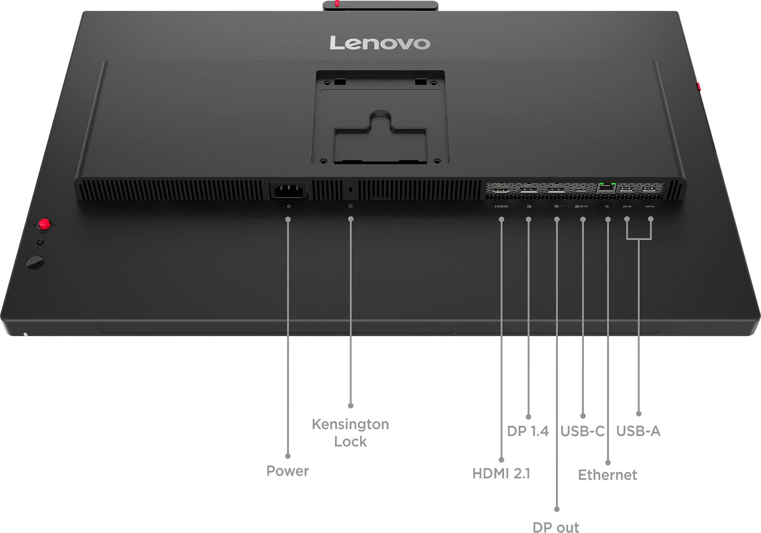 Monitor Lenovo ThinkVision T24-4v, 23.8", Full HD, kamerë+mikrofon+altoparlantë, USB hub, Eclipse Black