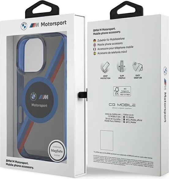 Mbështjellës BMW Motorsport IML Circle MagSafe për iPhone 16 Pro, Zi