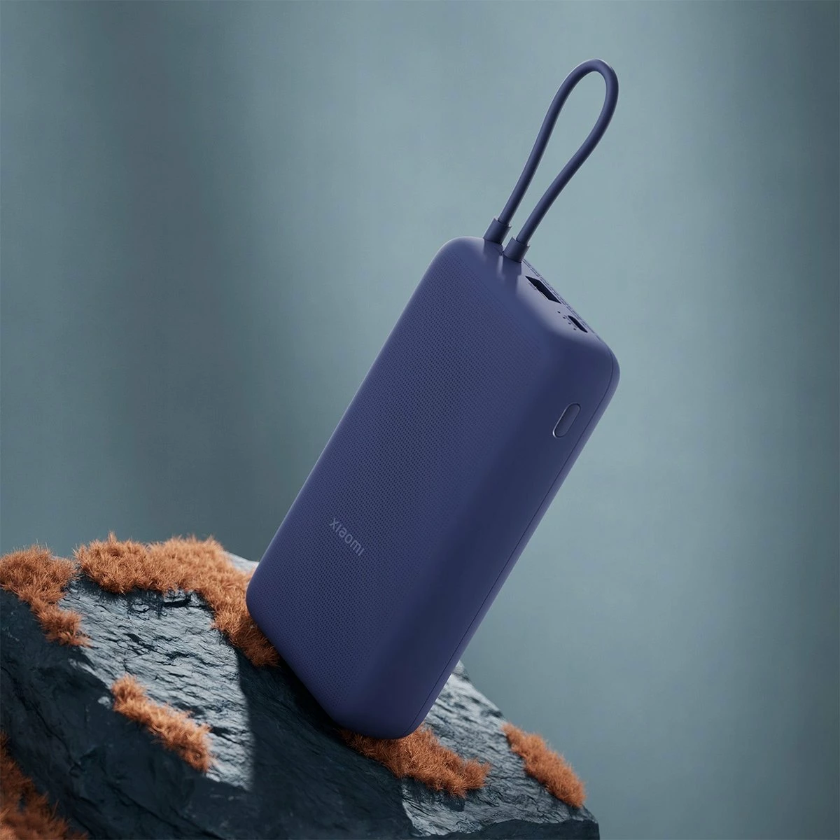 Powerbank Xiaomi PB2030MI 20000mAh 33W me kabllo USB-C të integrume, 3 porta, blu