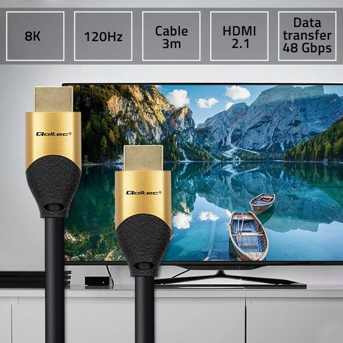 Kabllo HDMI Qoltec 50356, Ultra high speed 8K, 3m, Ari