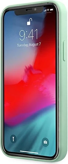 Mbështjellës Guess GUHCP12SLSLMGGN për iPhone 12 mini 5.4", silikon, e gjelbër