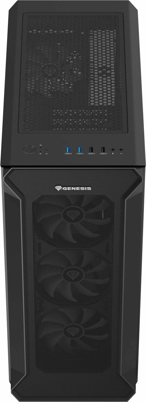 Kasë GENESIS Irid 505 ARGB V2 NPC-1518 Midi Tower ATX/Micro ATX/Mini-ITX, 4x120mm ARGB fan, xham i kalitur, e zezë