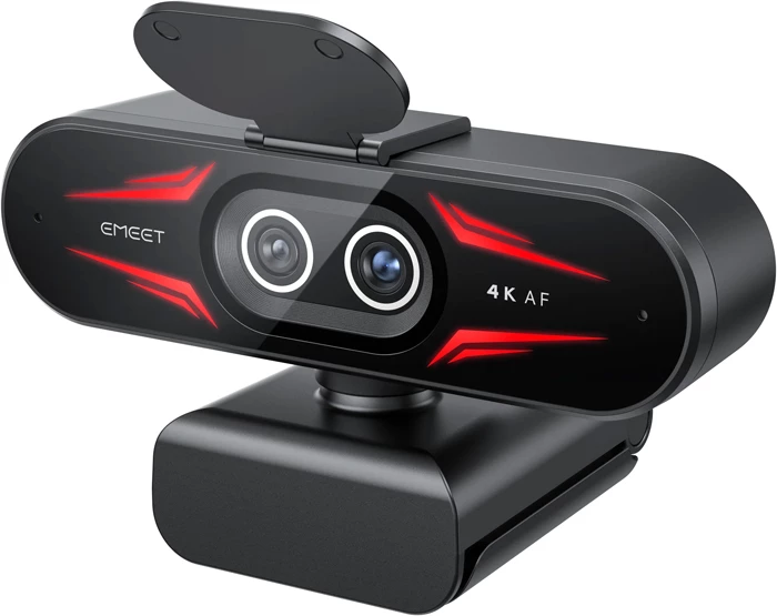 Webkamerë EMEET SmartCam C60E 4K Dual, 4K@30fps/1080p@60fps, dy lente, 11x zoom, USB-C, e zezë, set me telekomandë