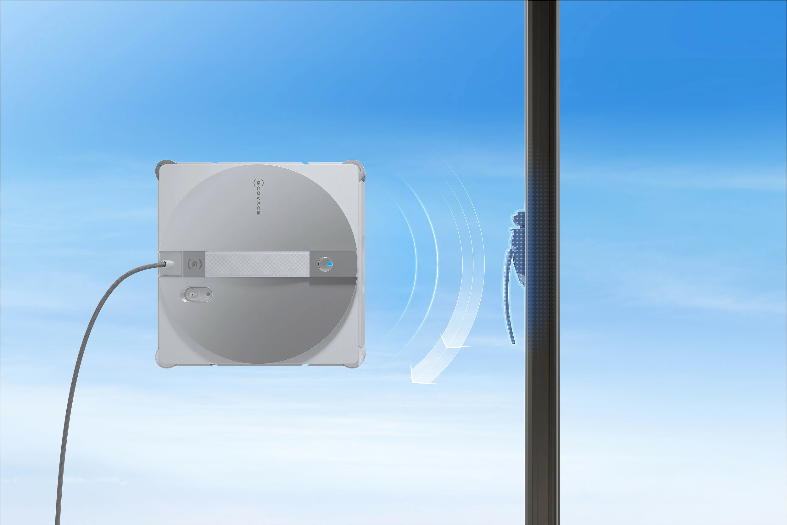 Robot pastrues dritaresh ECOVACS WINBOT W3 OMNI, 8000 Pa, 95 W, argjend/bardhë