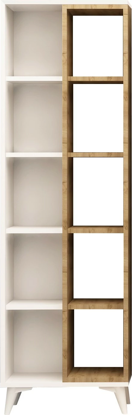 Raft librash Hanah Home, Enzamu, ngjyrë e bardhë, 50x162x25cm