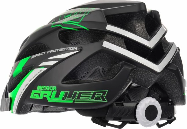 Helmetë biçiklete Meteor unisex, e zezë-gjelbër