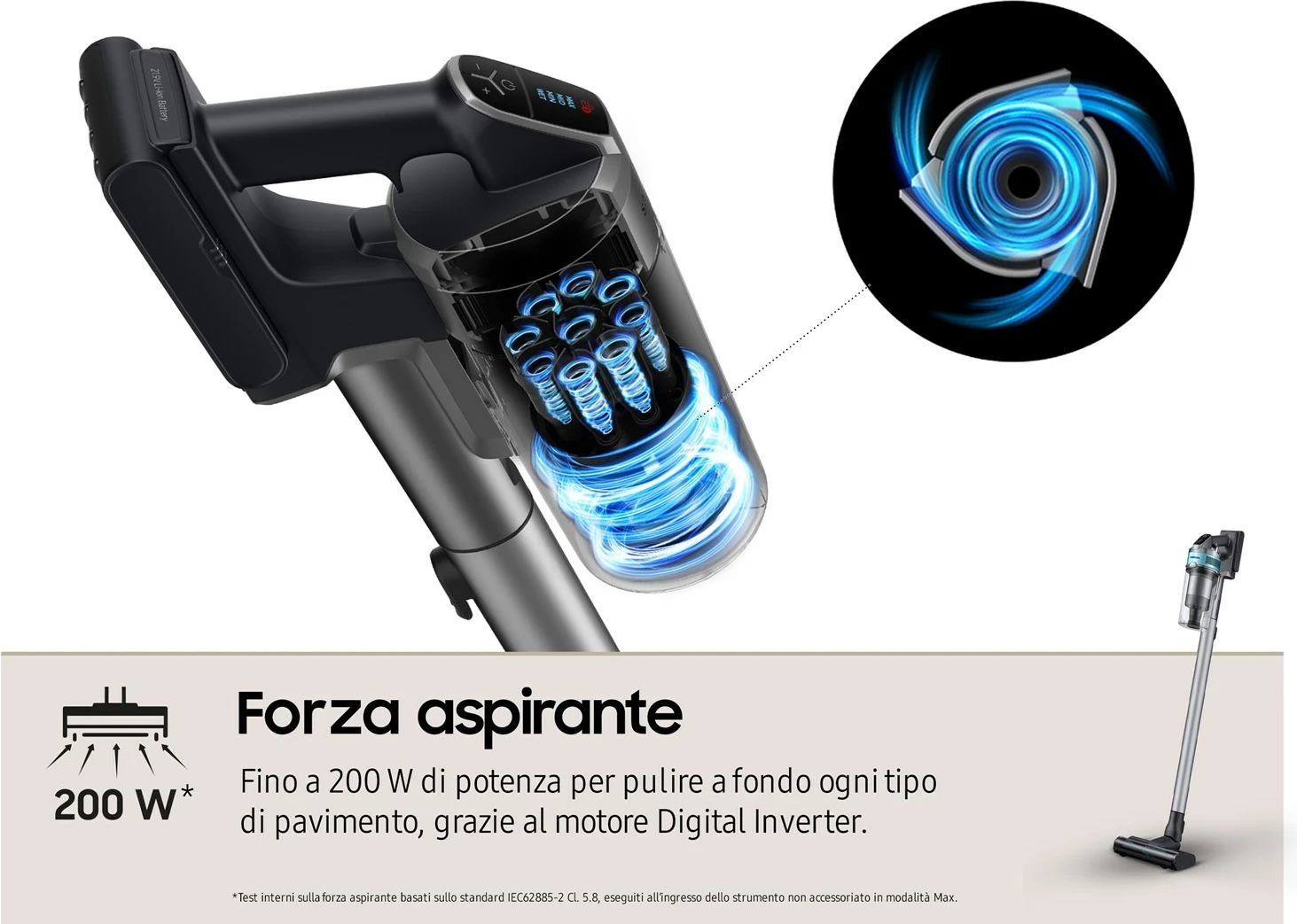 Fshesë dore Samsung VS20B75AGR1, Ngjyrë e zezë dhe mente