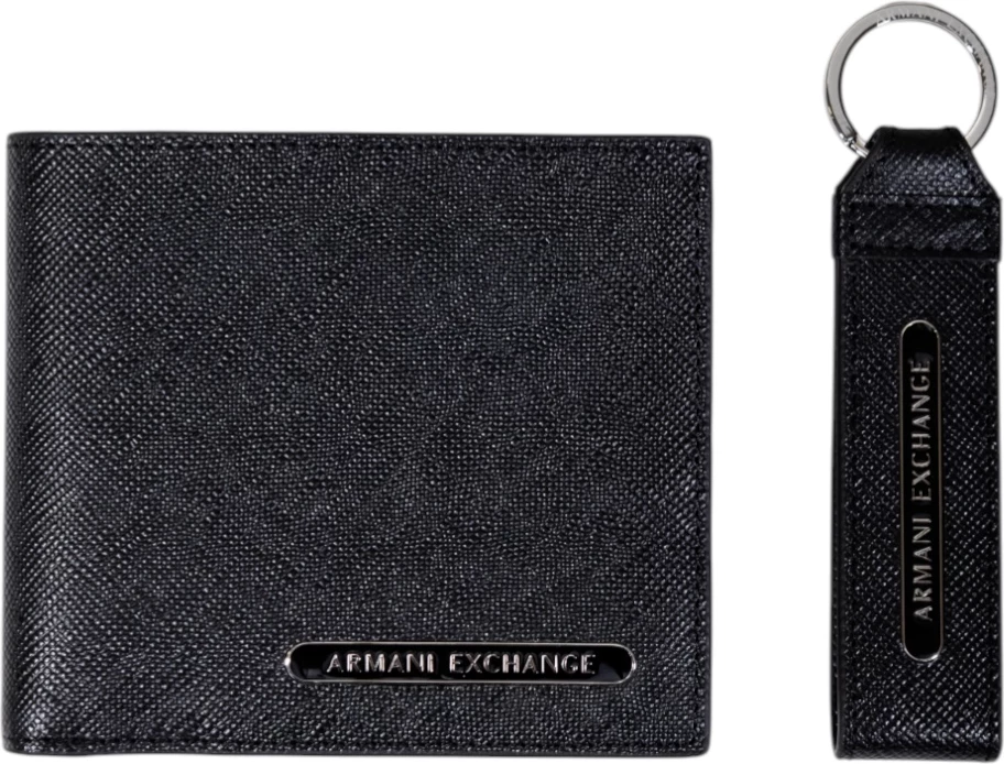 Set portofoli dhe mbajtëse çelësash për meshkuj Armani Exchange XM001275 AF12702, i zi