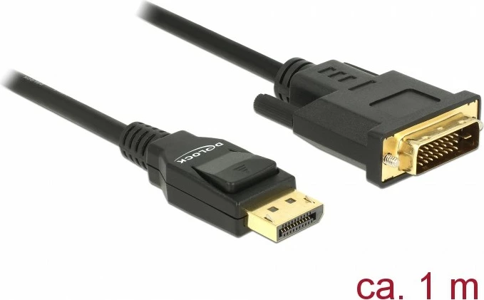 Kabëll DisplayPort në DVI-D DeLOCK 85312, 1m, i zi