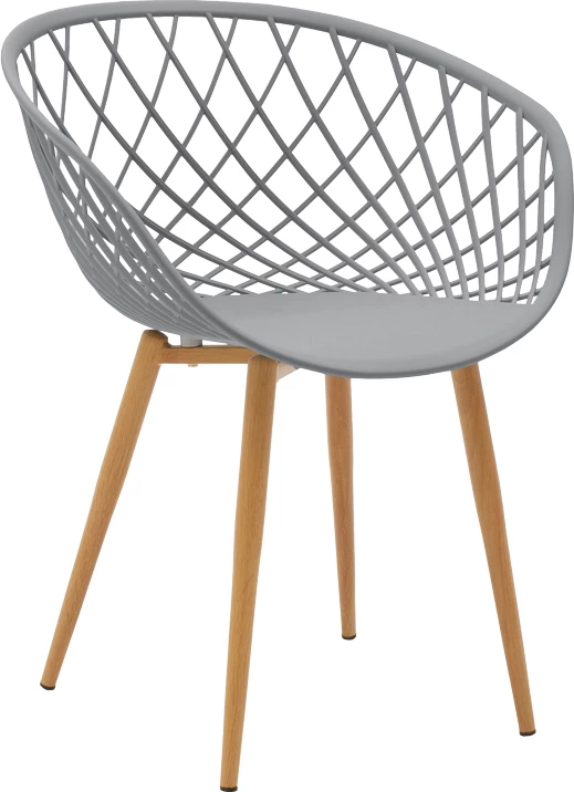 Tavolinë me karrige, ngjyrë gri-bardhë, këmbë natyrale, 80x80x76cm