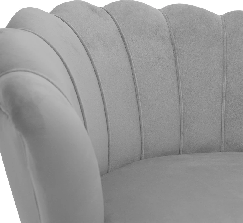 Fotel Daimon kadife gri-ari 79x74x78cm