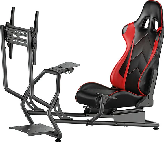 Kokpit simulator garash LogiLink, me mbajtëse monitori, zezë/kuqe