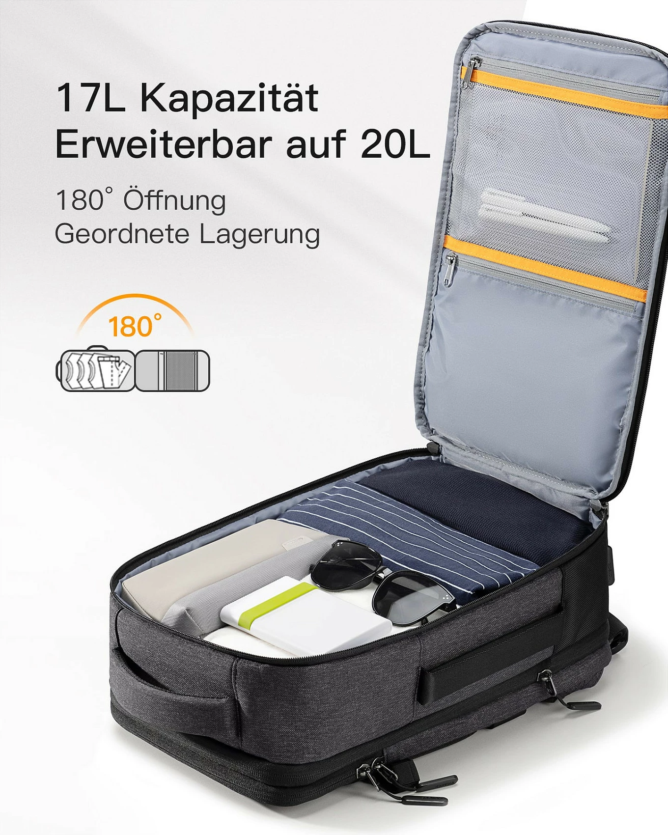 Çantë shpine Inateck BP03006, 20L, kompartiment për laptop 14", e zezë