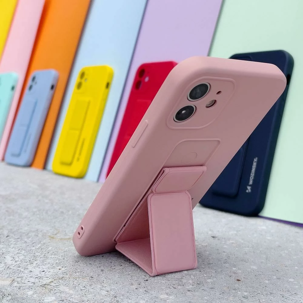 Mbështjellës Wozinsky Kickstand Case për Xiaomi Redmi 10, silikon, i kuq