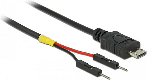 Kabllo energjie Micro-USB DeLOCK 85406, 0.1 m, 2 pin header, e zezë
