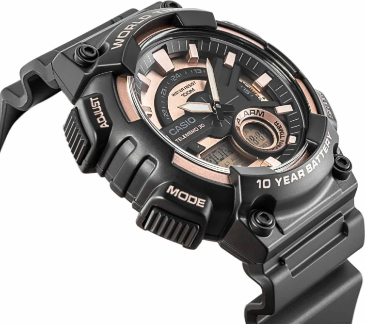 Orë dore për meshkuj CASIO, e zezë