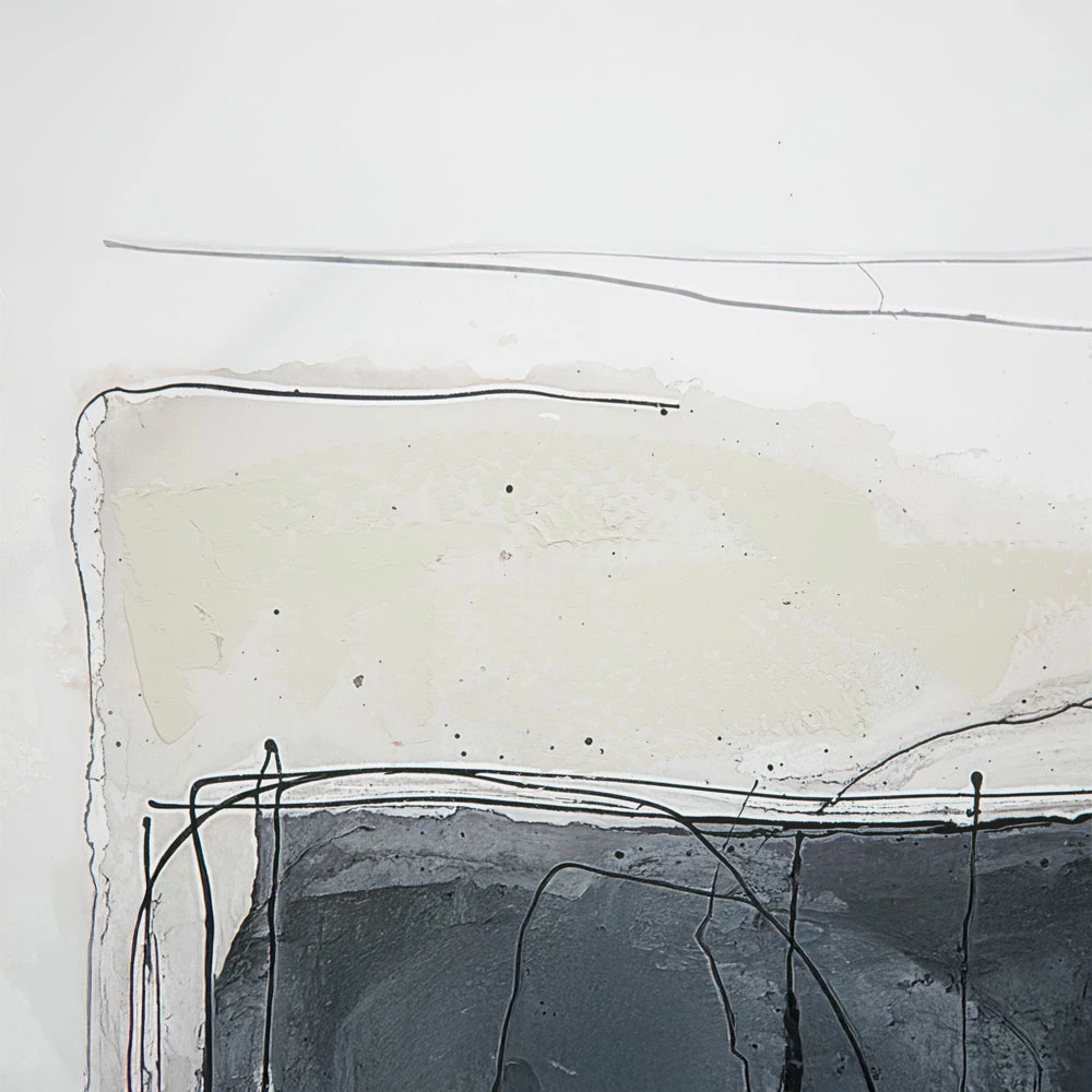 Pikturë dekorative WOMB BEAUTY me kornizë, kanavacë, blu, gri e errët, bezhë, dru natyral, 90x120x4cm