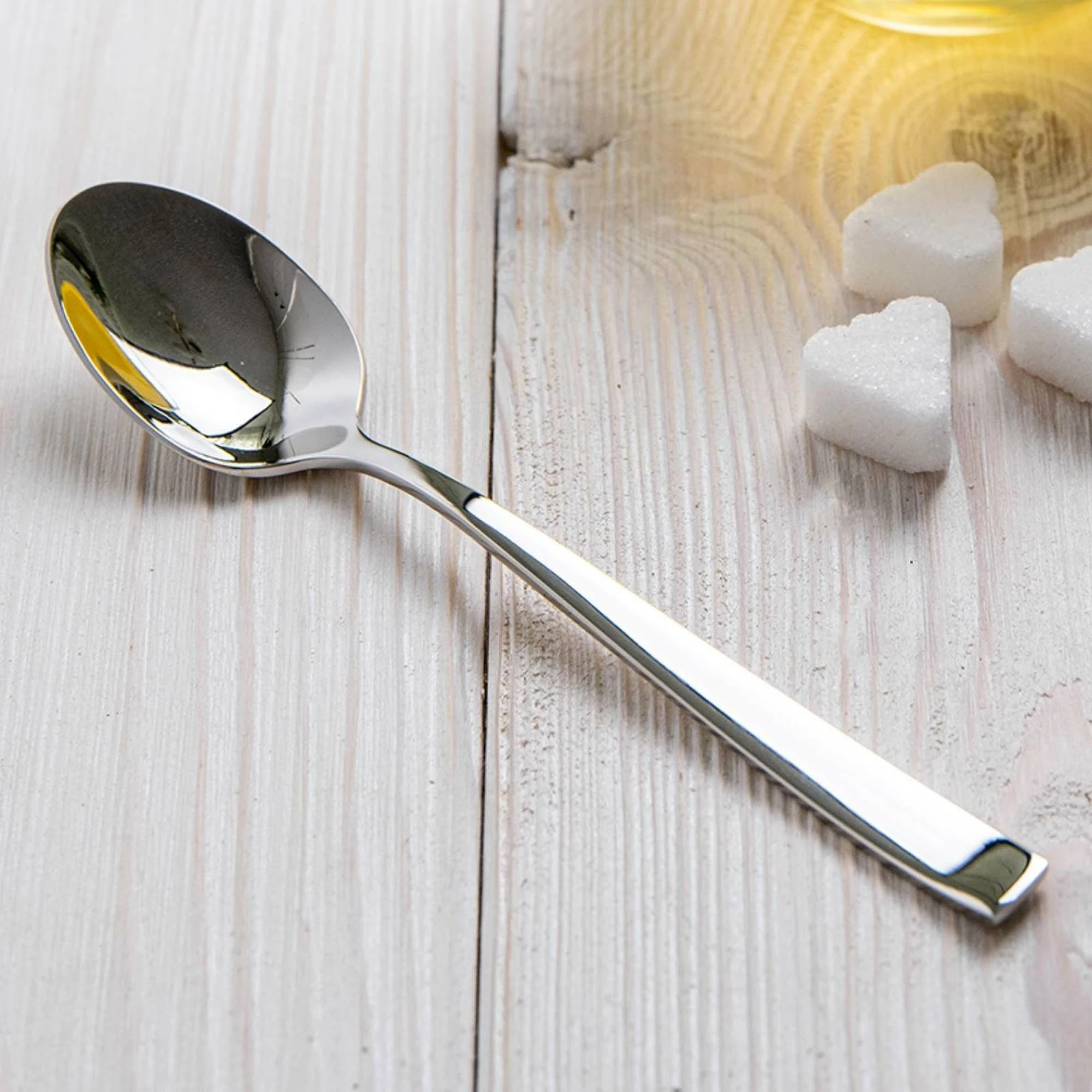 Lugë çaji OVE Garda 146 mm, inox 18/10, set 12 copë, argjendi