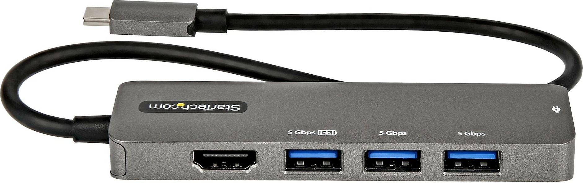 Adapter multiport USB-C StarTech DKT30CHPD3, HDMI 4K 60Hz, PD 100W, 3x USB-A + USB-C, LAN 2.5GbE, 30cm, zi/gri