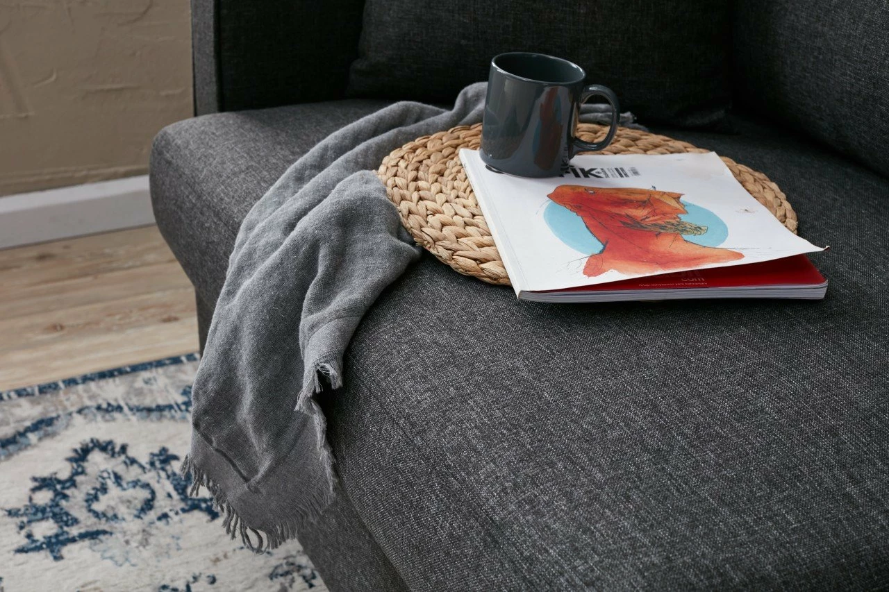 Divan treshe, ngjyrë antracit, Atelier del Sofa, Eva