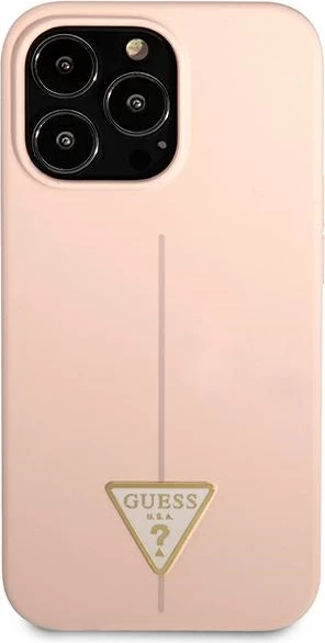 Mbështjellës Guess GUHCP13LSLTGP për iPhone 13/13 Pro 6.1", silikon, rozë