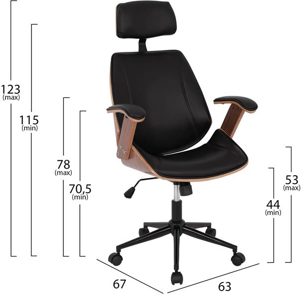 Karrige për zyre Superior Pro FH1109.01, e zezë/dru