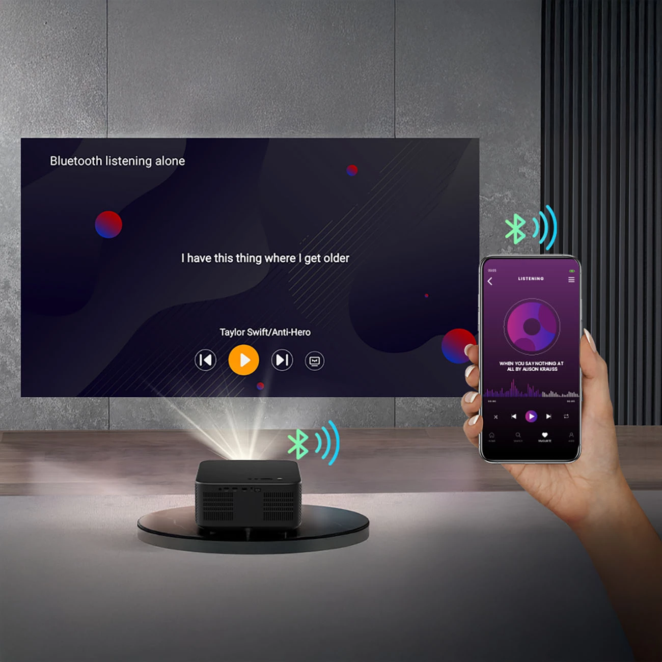 Projektor multimedial Yaber K3 Pro me JBL altoparlantë dhe subwoofer, FullHD 1080p, i zi