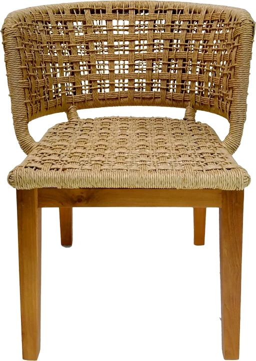 Karrige Milou, dru tik dhe litar pe, ngjyrë natyrale, 59x65x73cm