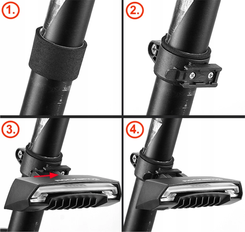 Dritë e pasme biçiklete Rockbros LKWD-R1 me lazer, telekomandë, 2000 mAh, e zezë