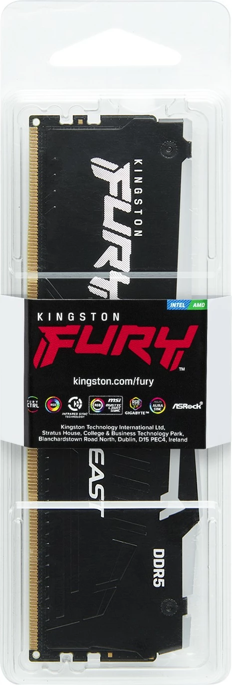 RAM Memorje Kingston FURY Beast RGB EXPO 16GB DDR5 6000MT/s e zezë