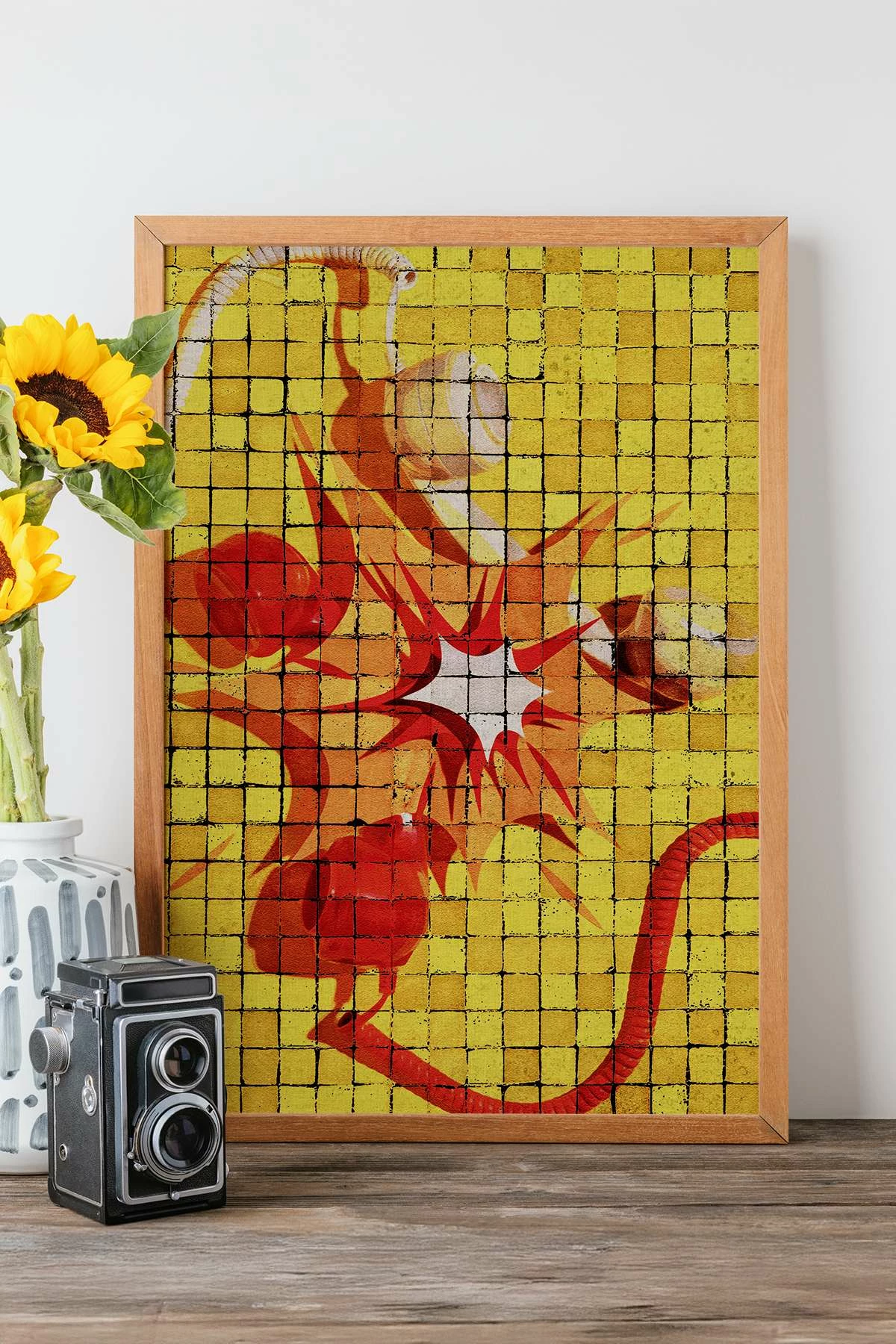 Pikturë dekorative me kornizë, Wallity Popmosaıc27, shumëngjyrëshe, 33x48cm