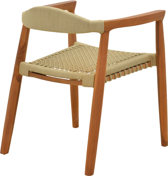 Karrige kopshti Ganny, dru tik dhe litar poliestër, ngjyrë natyrale, 61x58x71cm